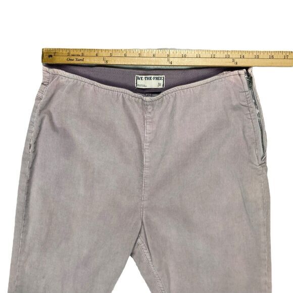 We The Free Flare Pants Womens 31 Lavender High Rise Corduroy Stretchy Side Zip - Picture 8 of 14
